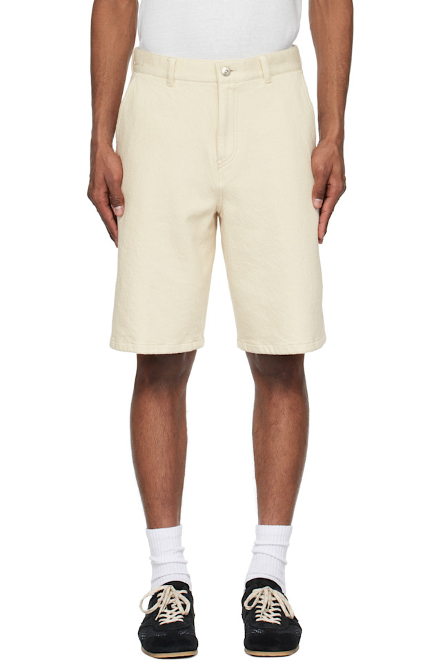 

Хлопковые шорты из твила Solid Homme, цвет off-white