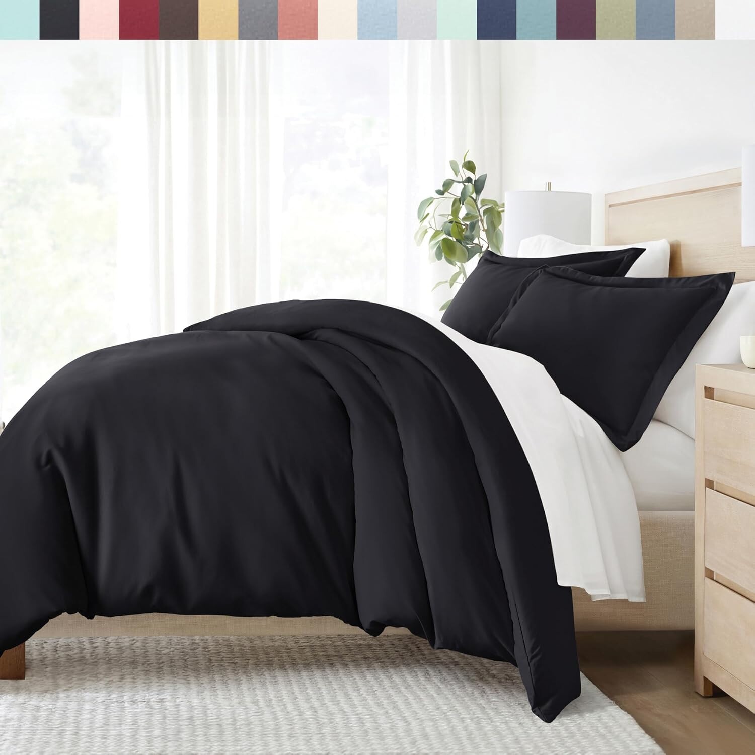 

IENJOY HOME Collection Комплект пододеяльников из мягкой матовой микрофибры, King, черный, Black