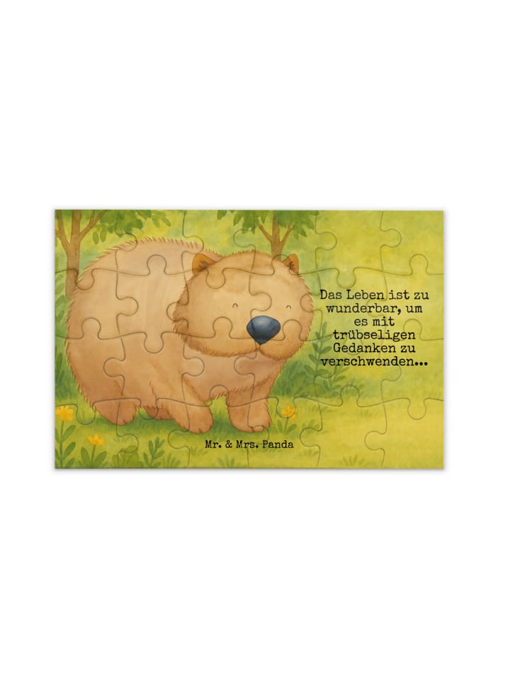 

Mr. & Mrs. Panda Дизайн пазла с изображением вомбата и надписью белого цвета