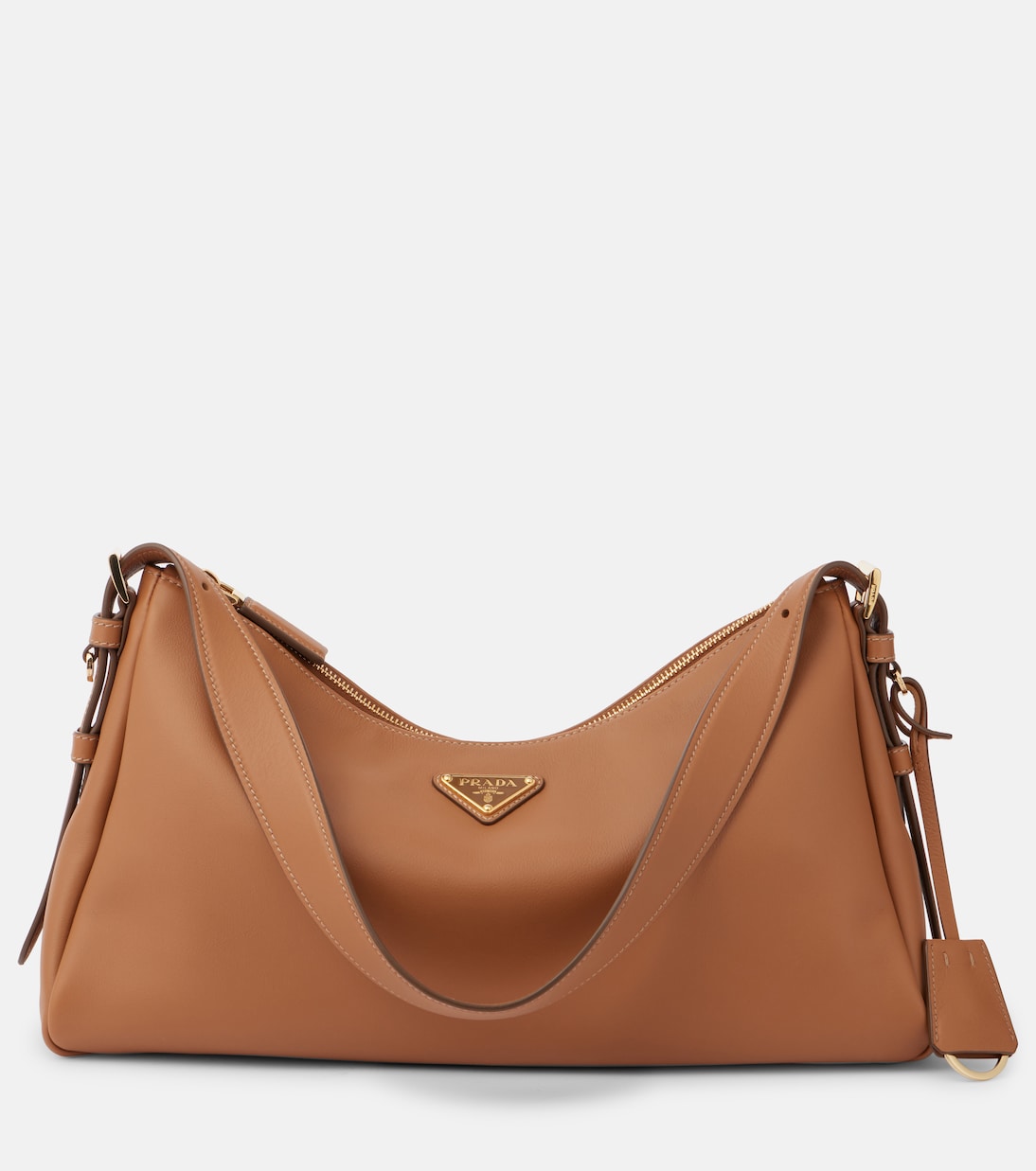 

Aimée средняя кожаная сумка через плечо Prada, Caramel
