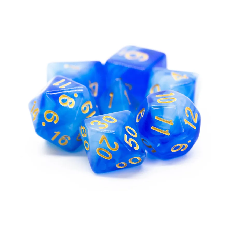 

Полисетка синего цвета с золотом (7), Acrylic-Resin Dice - Nebula