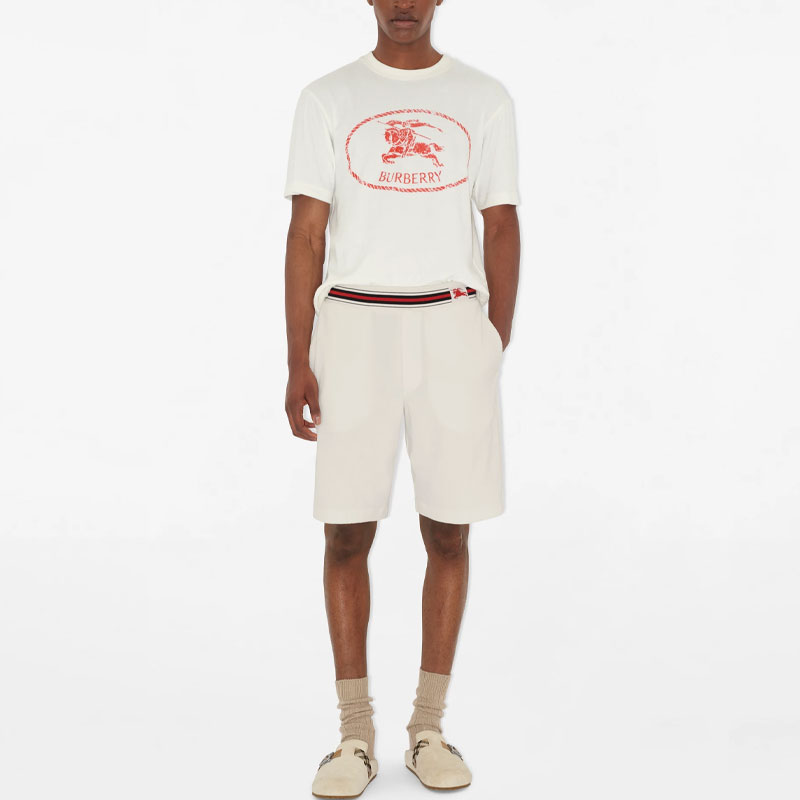 Шорты Burberry Casual SS25 мужские, стиль главной улицы, лето, белый — фото 3