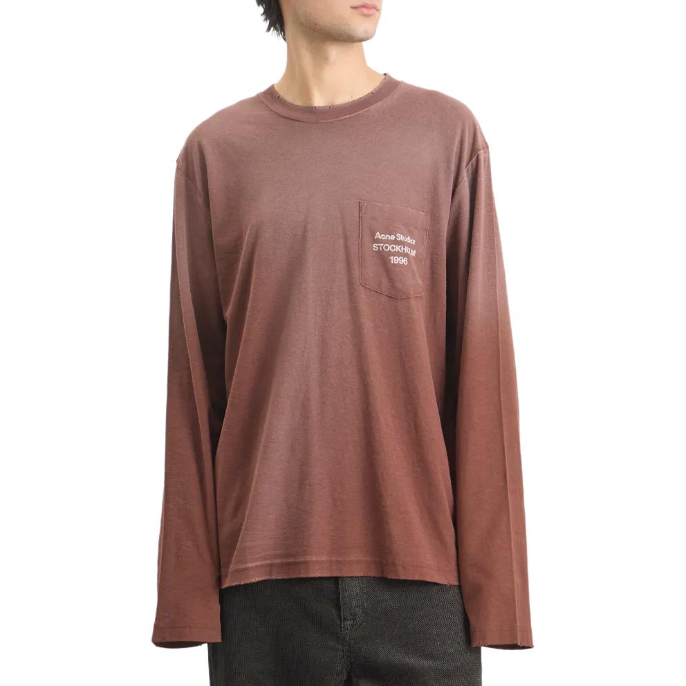 Acne Studios Футболка мужская Chocolates Brown с круглым вырезом — фото 4