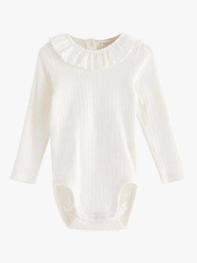 

Детское боди из органического хлопка с длинным рукавом Lindex, цвет Light Dusty White