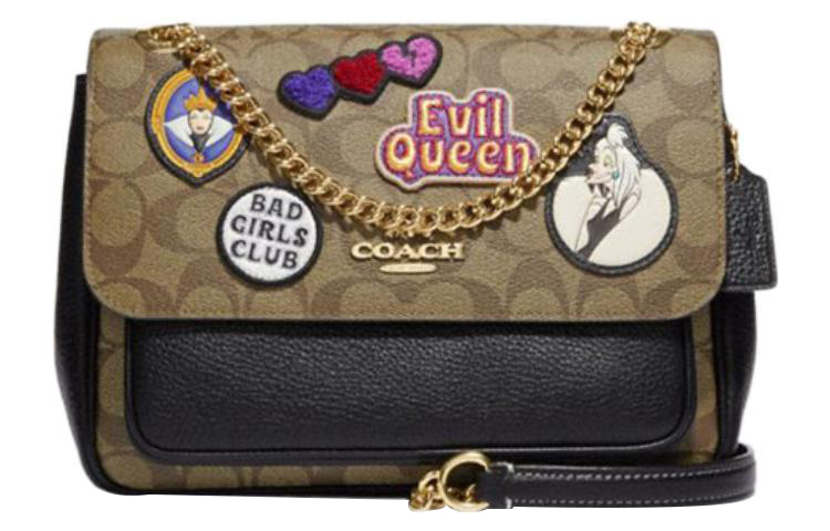 

Klare Искусственная Кожа Сумка Через Плечо Средний Размер Женская Темная Хаки COACH