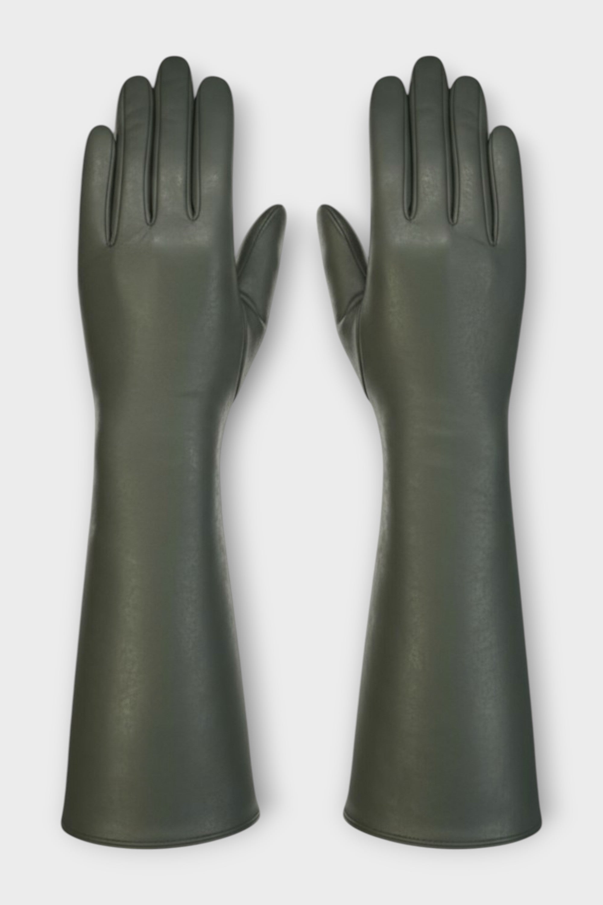 

Женские длинные зимние перчатки для вождения из итальянской кожи с мягкой шерстяной подкладкой, оливково-зеленого цвета Infinity Leather, зеленый