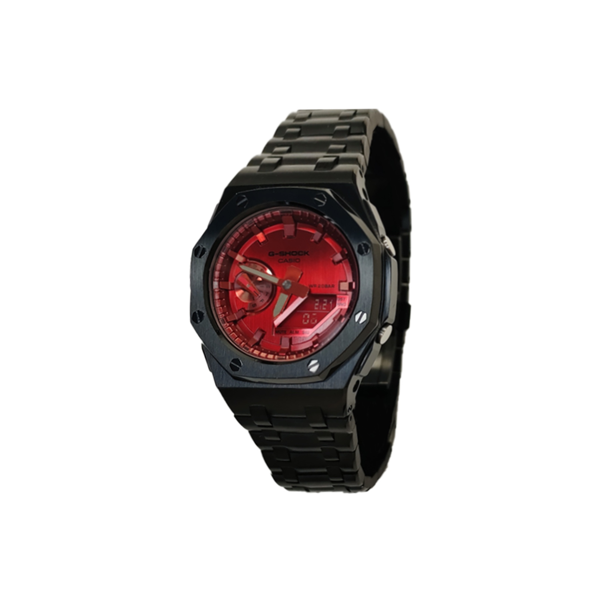 

CASIO Часы Retrofit Series Electronic Movement Stainless Steel Strap Watch Men's Watch Red Watch Dial, Red Watch Dial with Black Strap