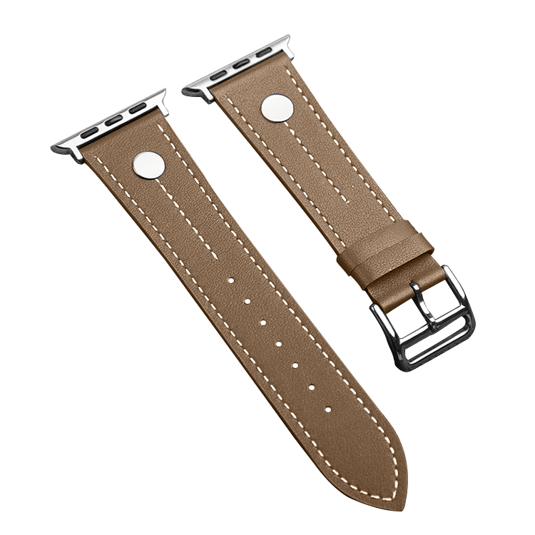 

Ремешок из кожи, совместимый с Apple IBOANN, Round spikes pointed tail saddle buckle belt - black
