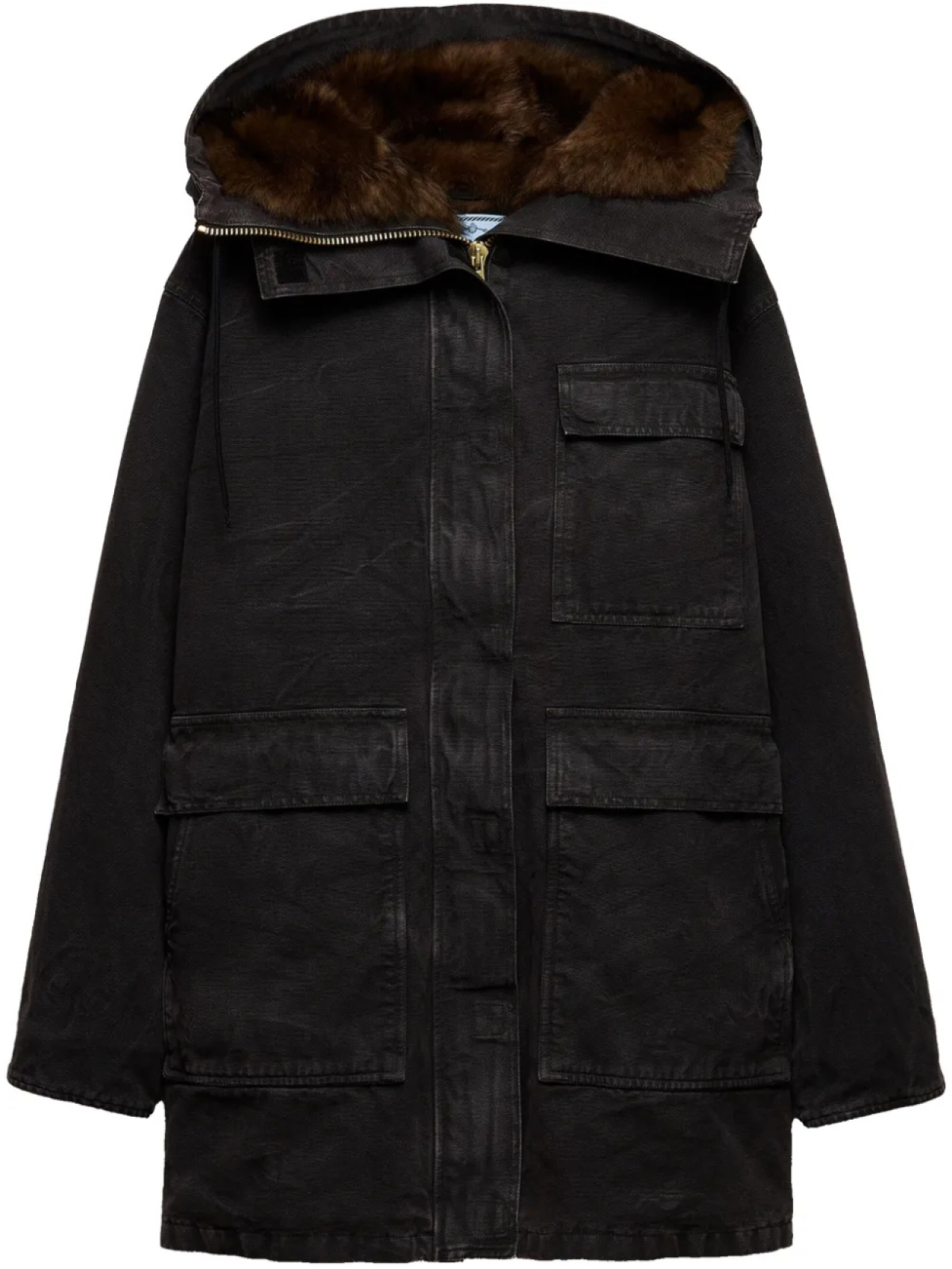 

Пальто из парусины Prada, черный