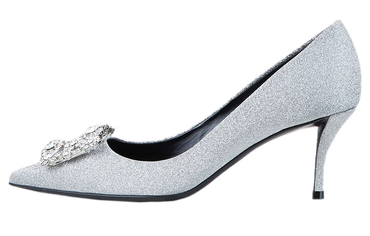 Высокие каблуки женские серебристые Roger Vivier