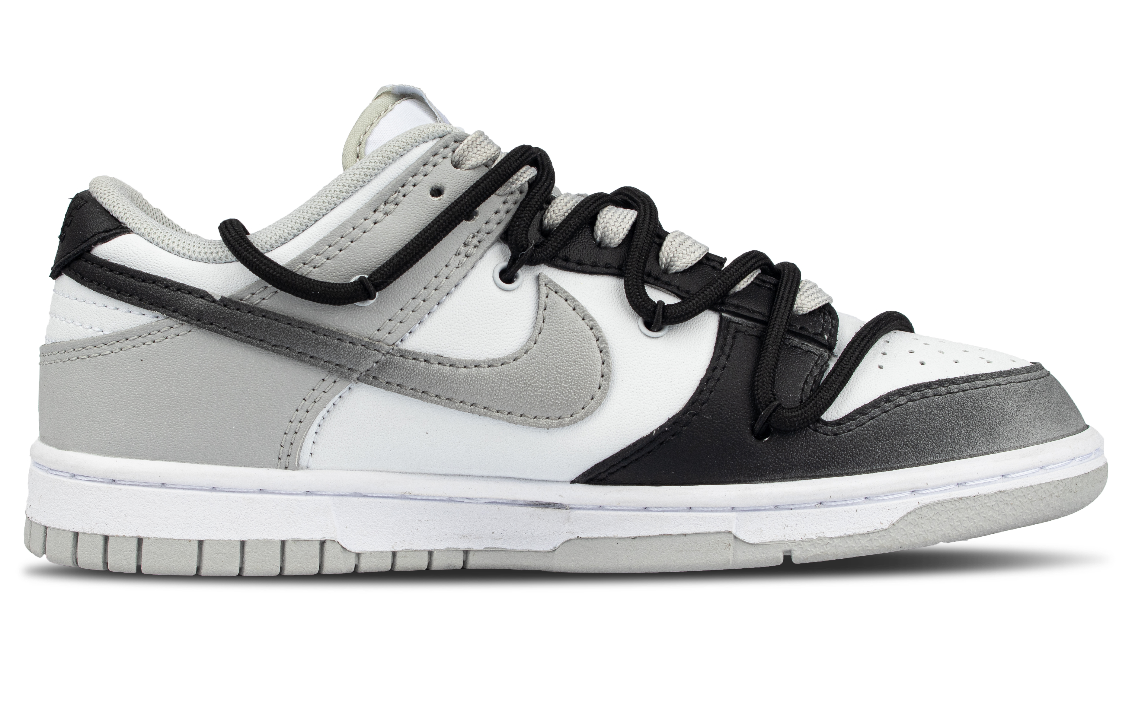 Nike Кроссовки для скейтбординга Dunk Pupil Hand Leather Abrasion Resistant низкие, унисекс, черно-серые — фото 3