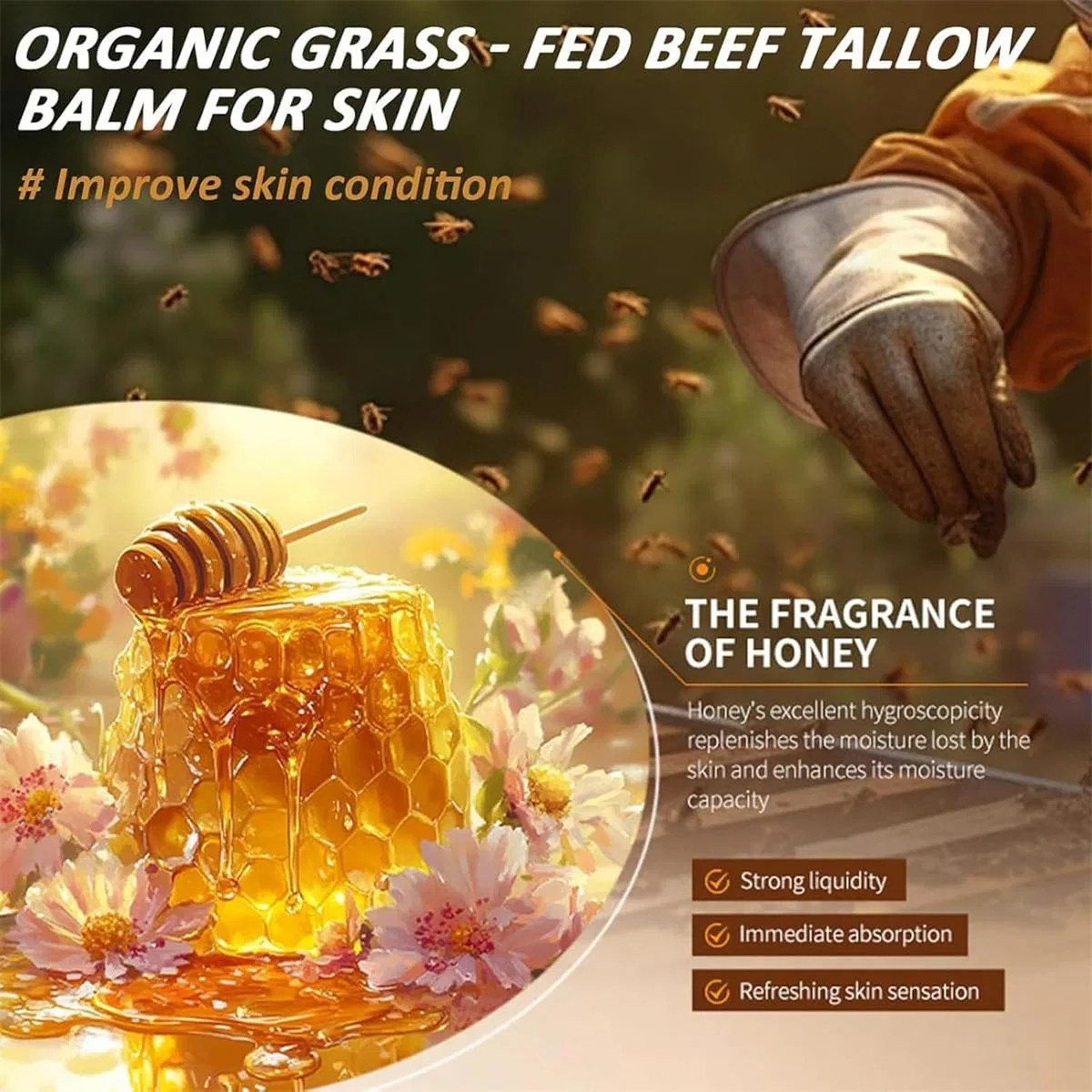 Бальзам для тела и лица Marroomi Tallow Honey Balm Bamideo — фото 4
