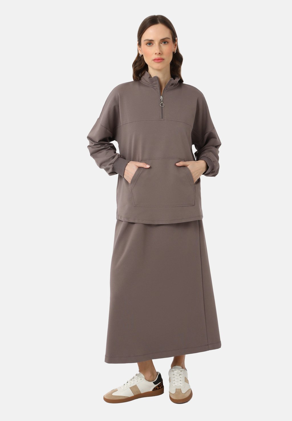 

Юбка макси BENIN - Sweatshirt Modanisa, бежевый