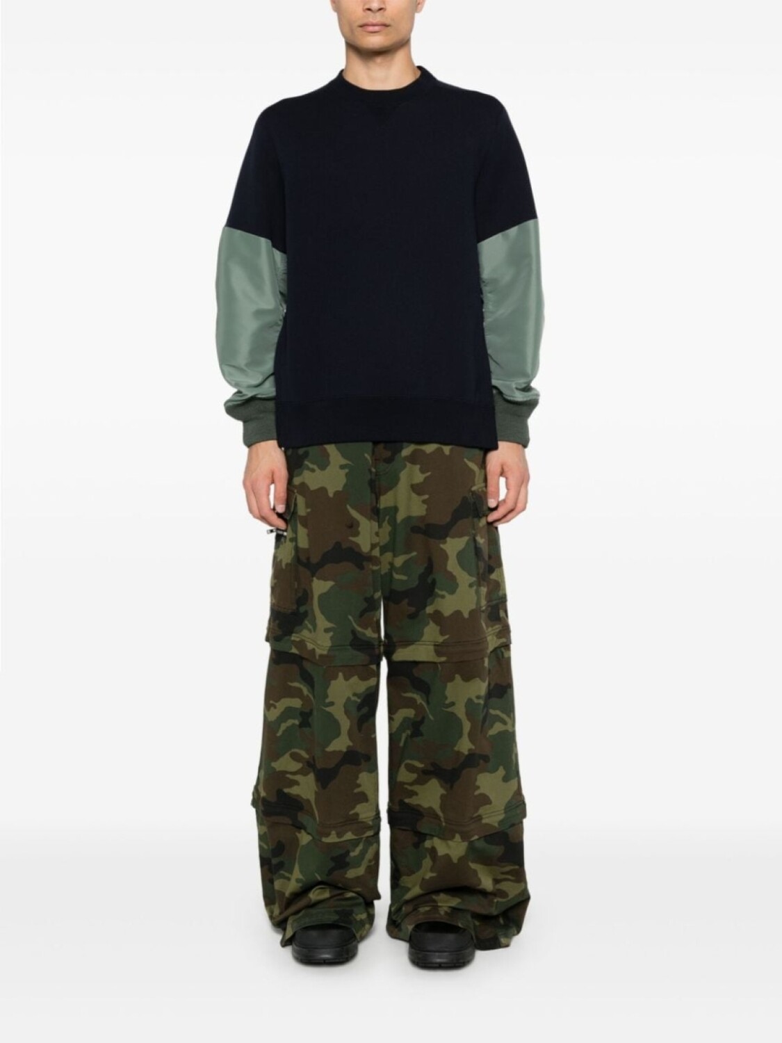 

Sacai толстовка с панелями, синий