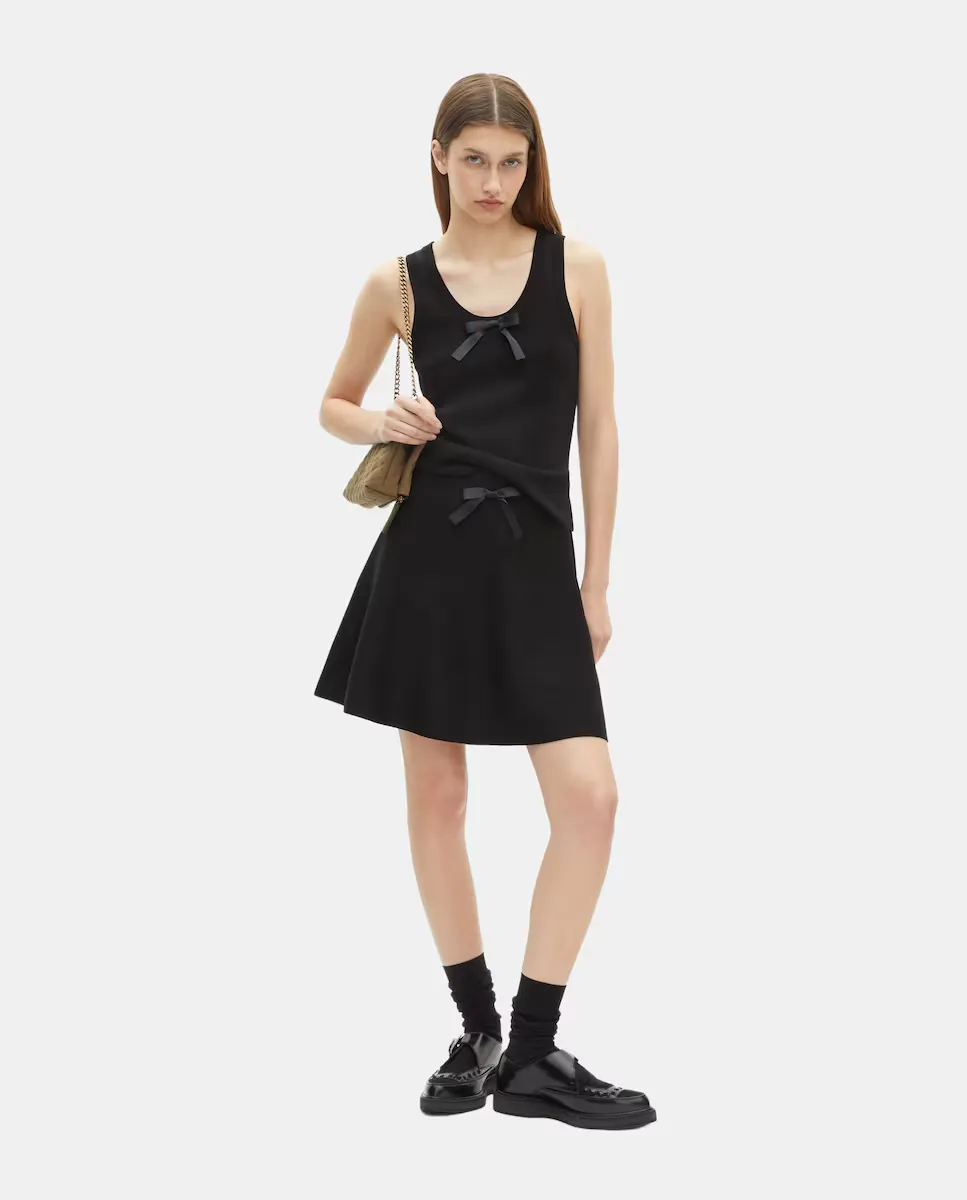 

Короткая вязаная юбка The Kooples, черный