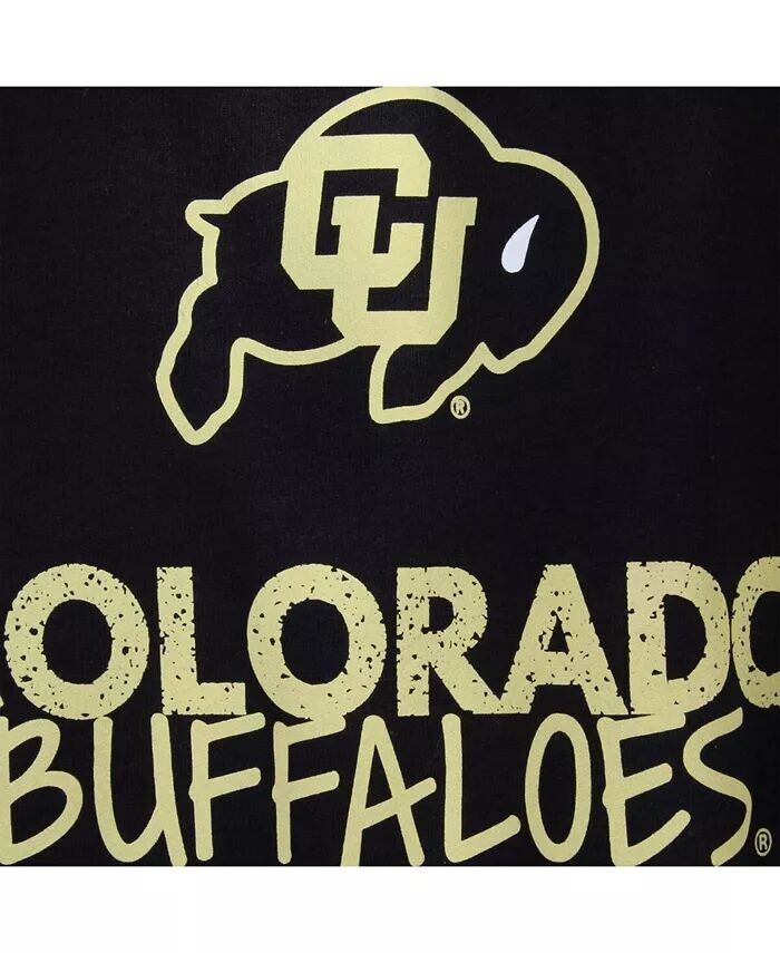 Черная футболка с круглым вырезом Colorado Buffaloes для мальчиков и девочек Big Two Feet Ahead — фото 2