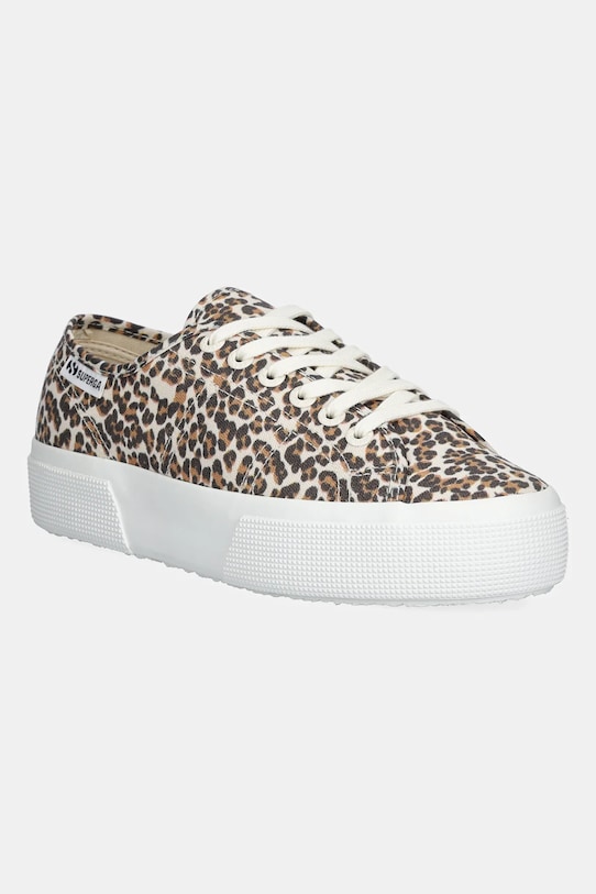 Платформенные кеды Leopard Print Le Superga, коричневый