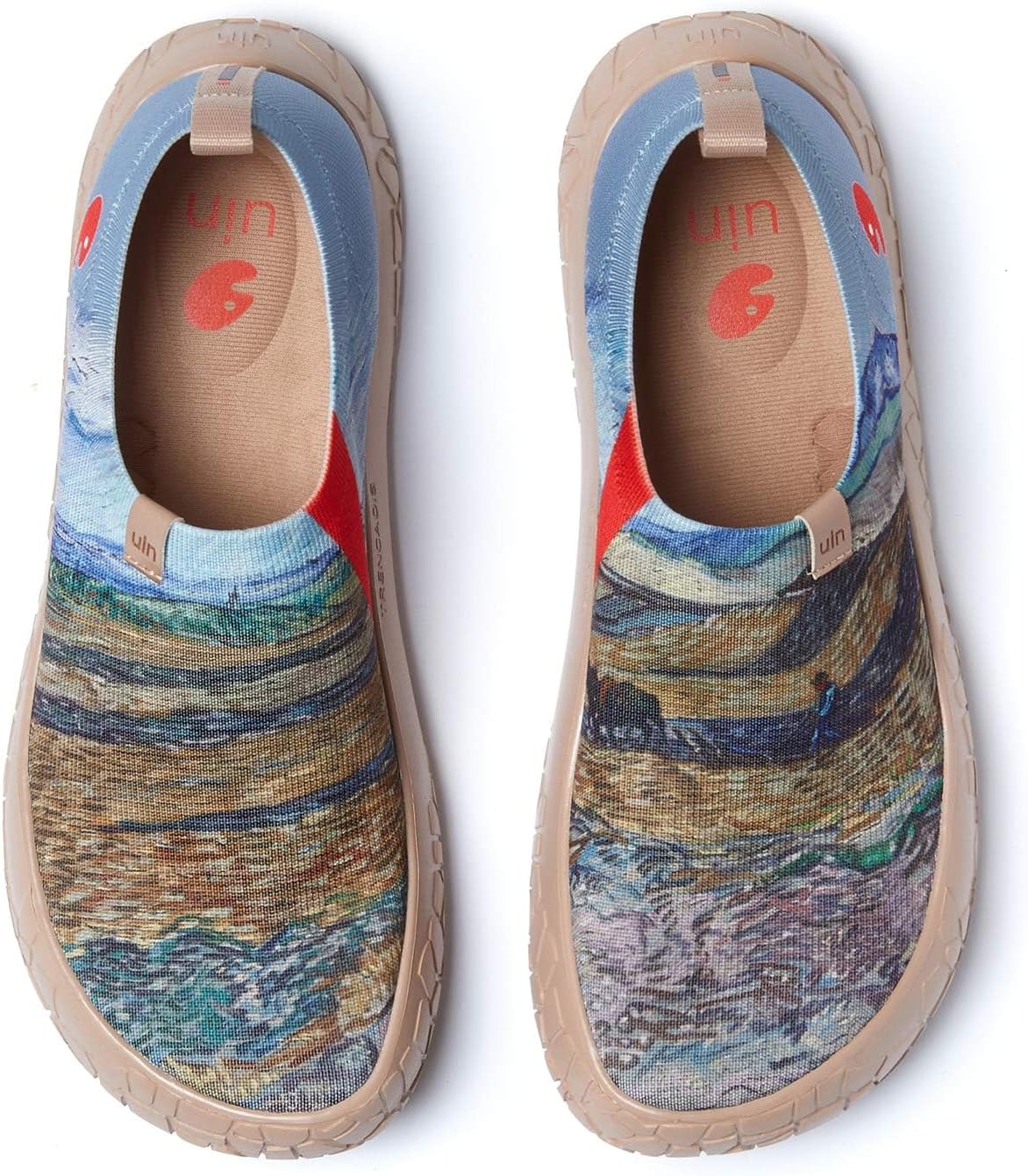 

Мужские лоферы UIN, раскрашенные туристические туфли, слипоны для прогулок, повседневные легкие удобные модные кроссовки Toledo Destination, Toledo Ⅳ Men - Enclosed Field With Ploughman 1