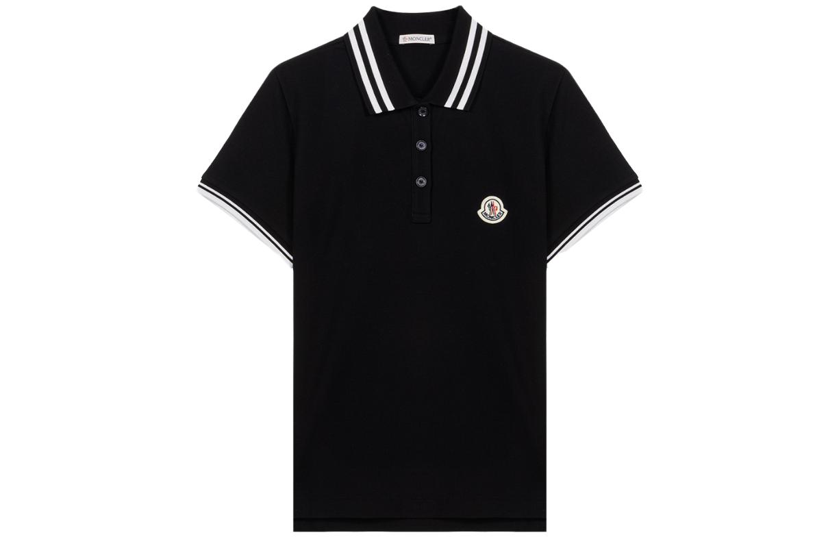 

Футболка поло женская черная Moncler