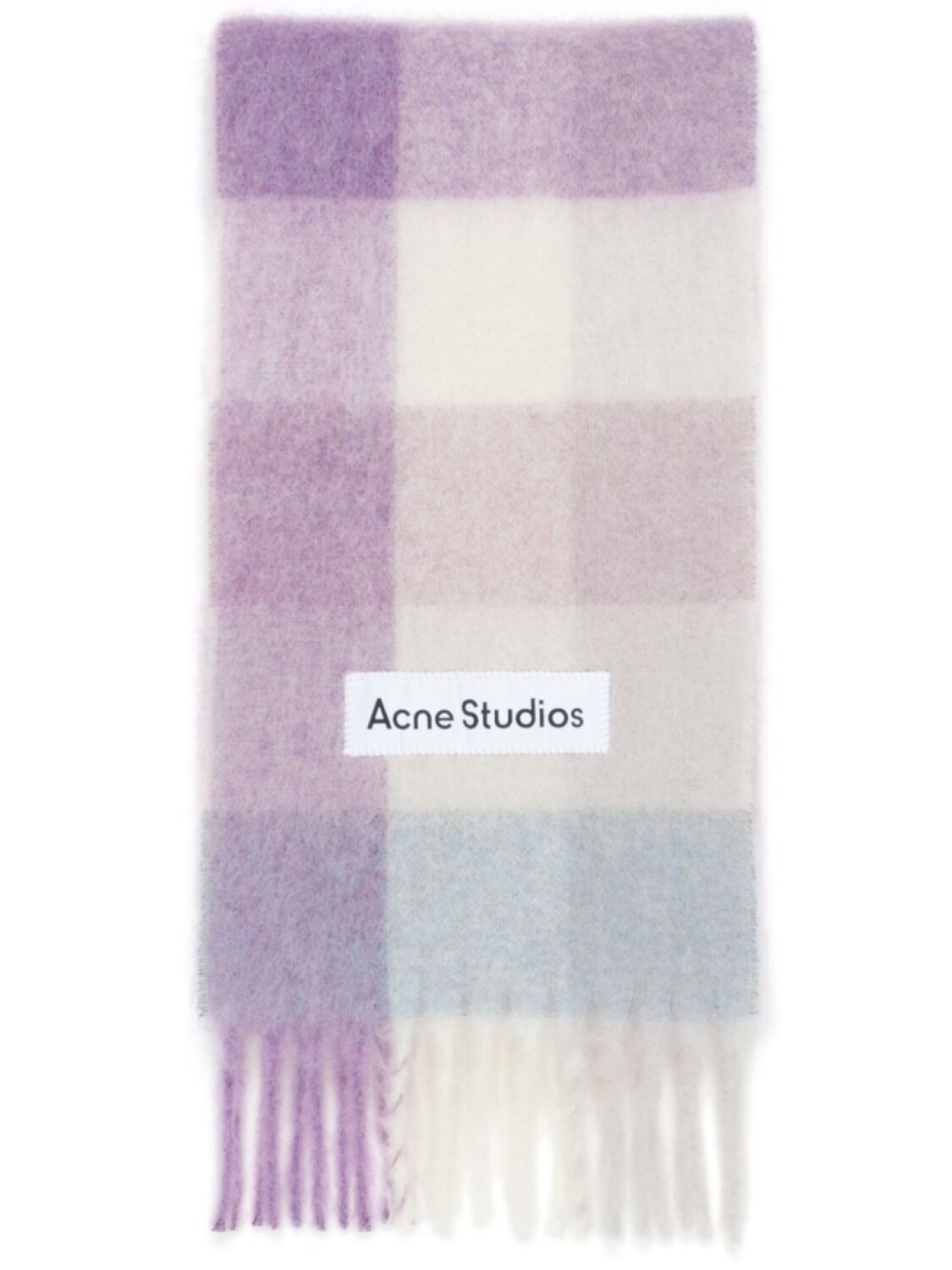 

Клетчатый шарф с аппликацией логотипа Acne Studios, фиолетовый