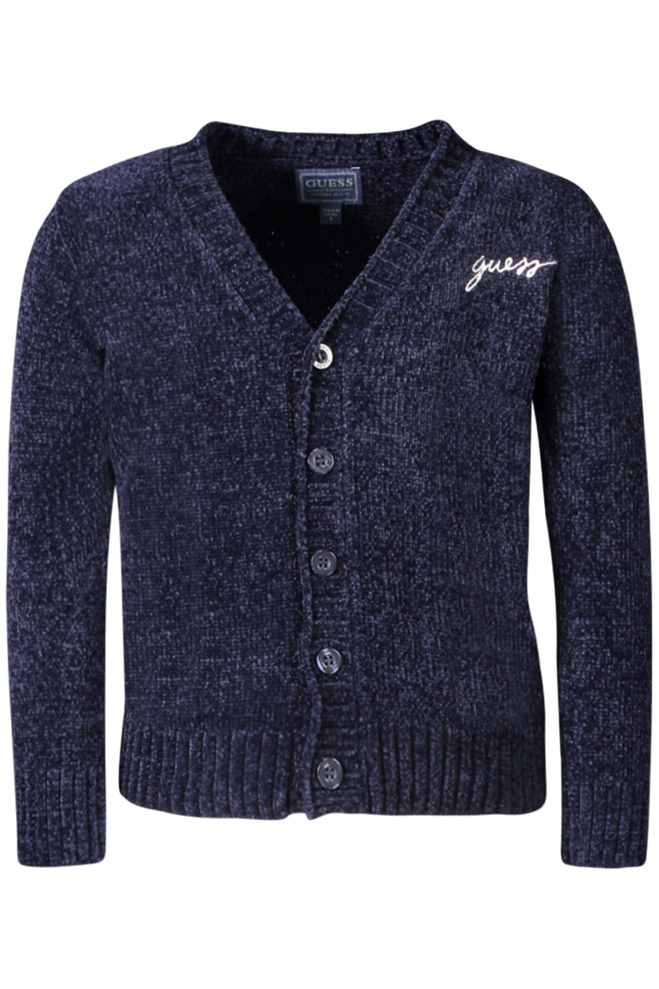 

Кардиган детский Guess Jeans на пуговицах с логотипом бренда, синий