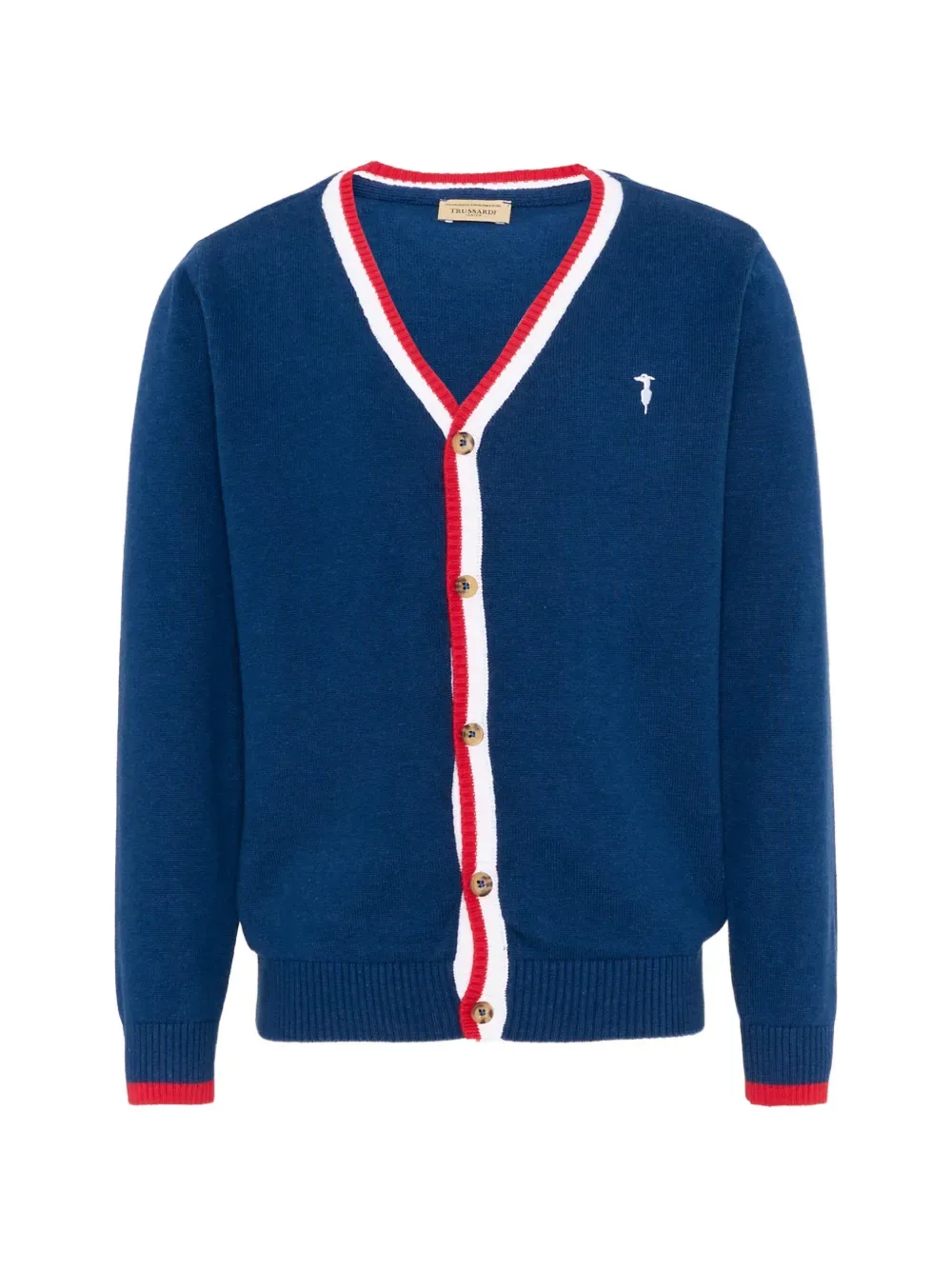 Кардиган с V-образным вырезом TRUSSARDI JUNIOR, синий