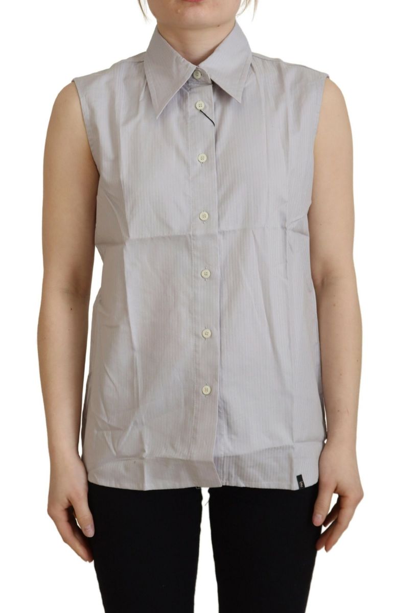 

Женский топ без рукавов Ferre Stripes Cotton Colla, серый