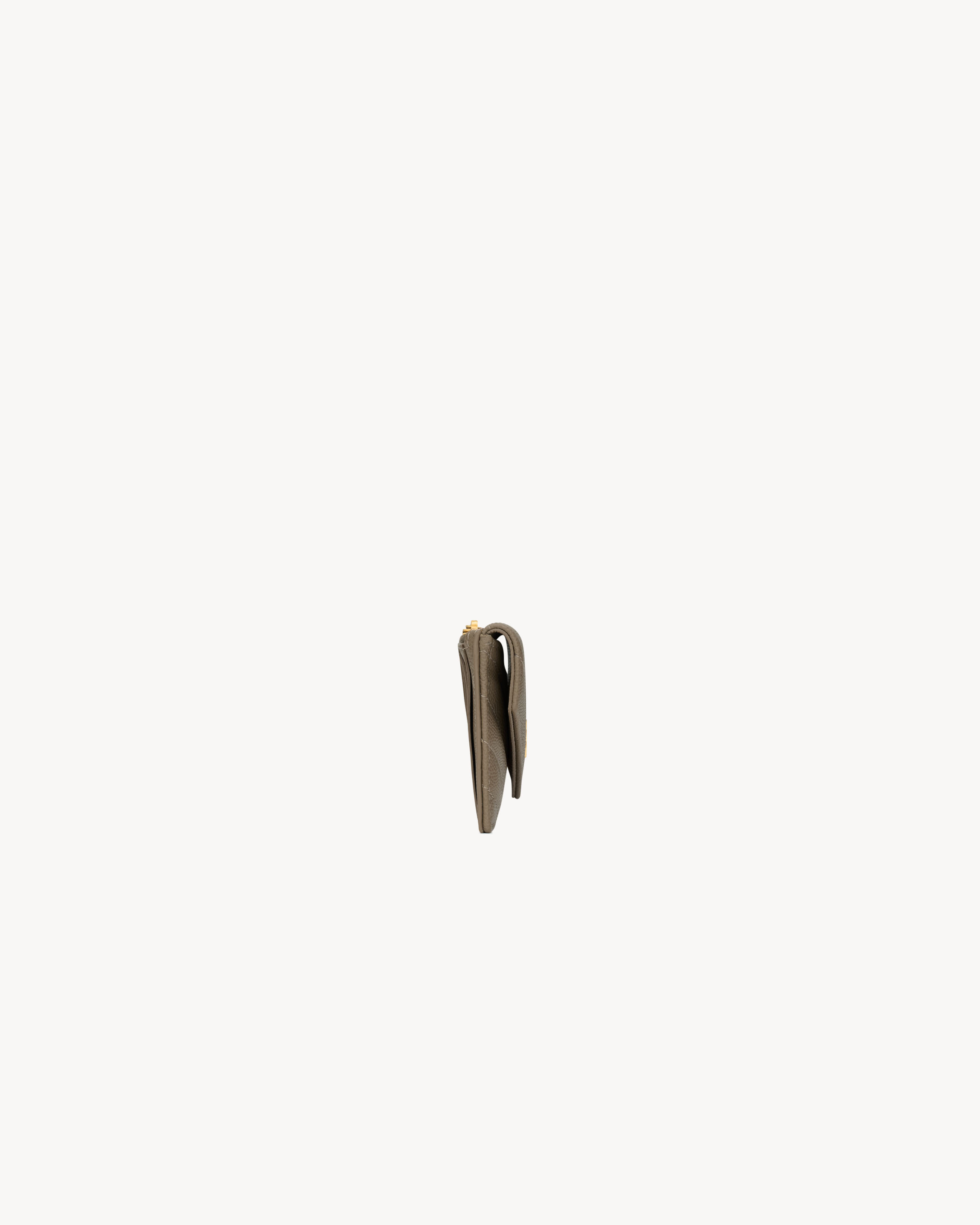 Футляр для карт на клапане CASSANDRE FRAGMENTS из кожи GRAIN DE POUDRE Saint Laurent, серый/серебряный — фото 3
