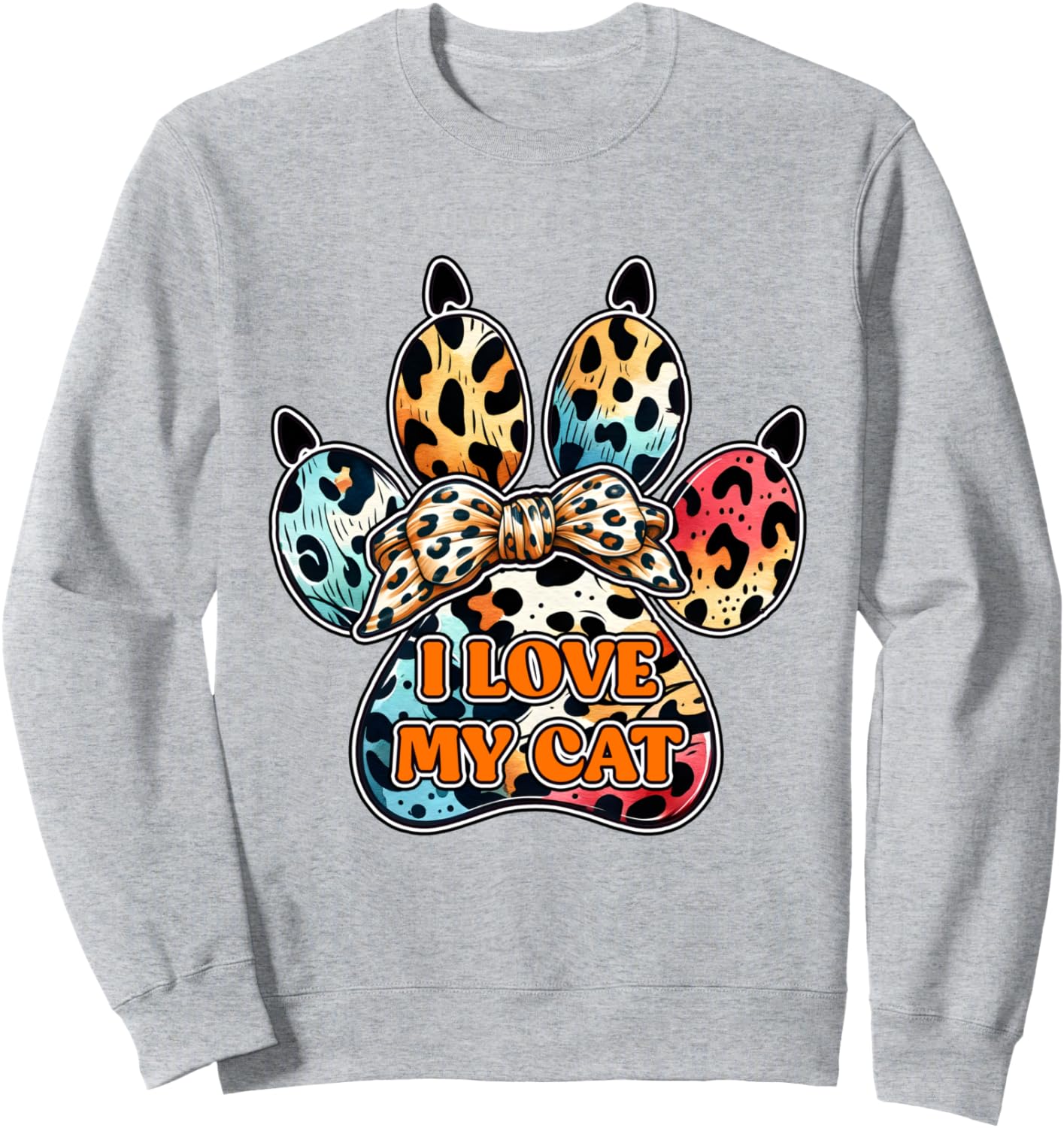 

Толстовка с красочным отпечатком лапки в честь Дня матери, посвященная любви к кошкам Cat Mom Kitten Lover Pet Owner Mother'S Day Tees, серый