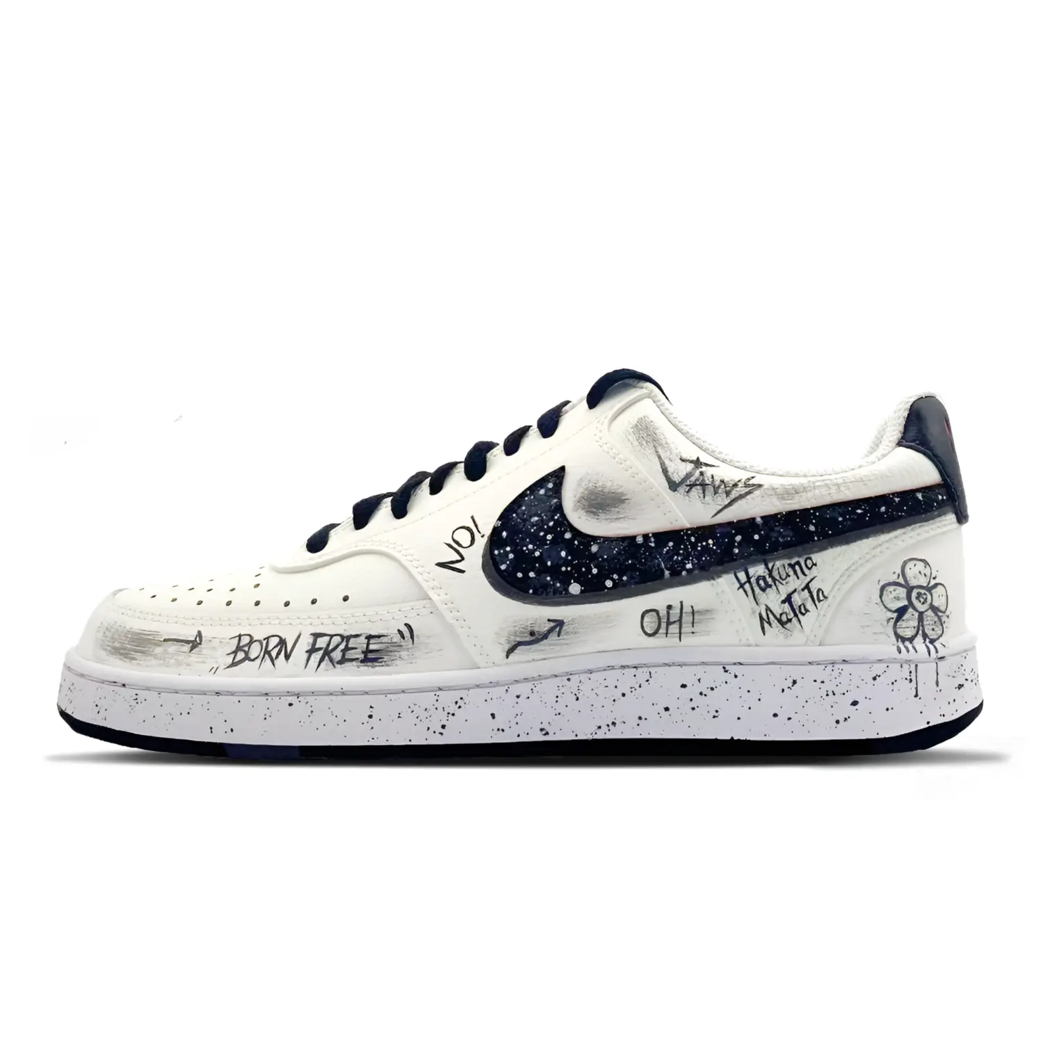 

Nike Кроссовки Court Vision 1 Wild Ink нескользящие износостойкие мужские низкие бежево-черные, цвет Beige Black