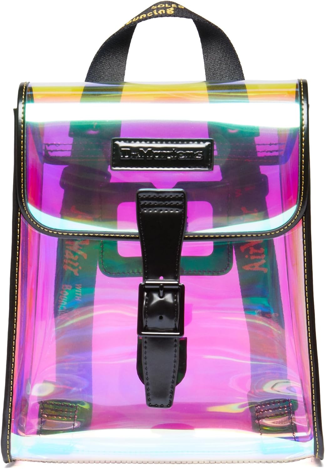 

Кожаный рюкзак Dr Martens Micro Box Dr. Martens, Black Iridescent Pu+Felix Rub Off