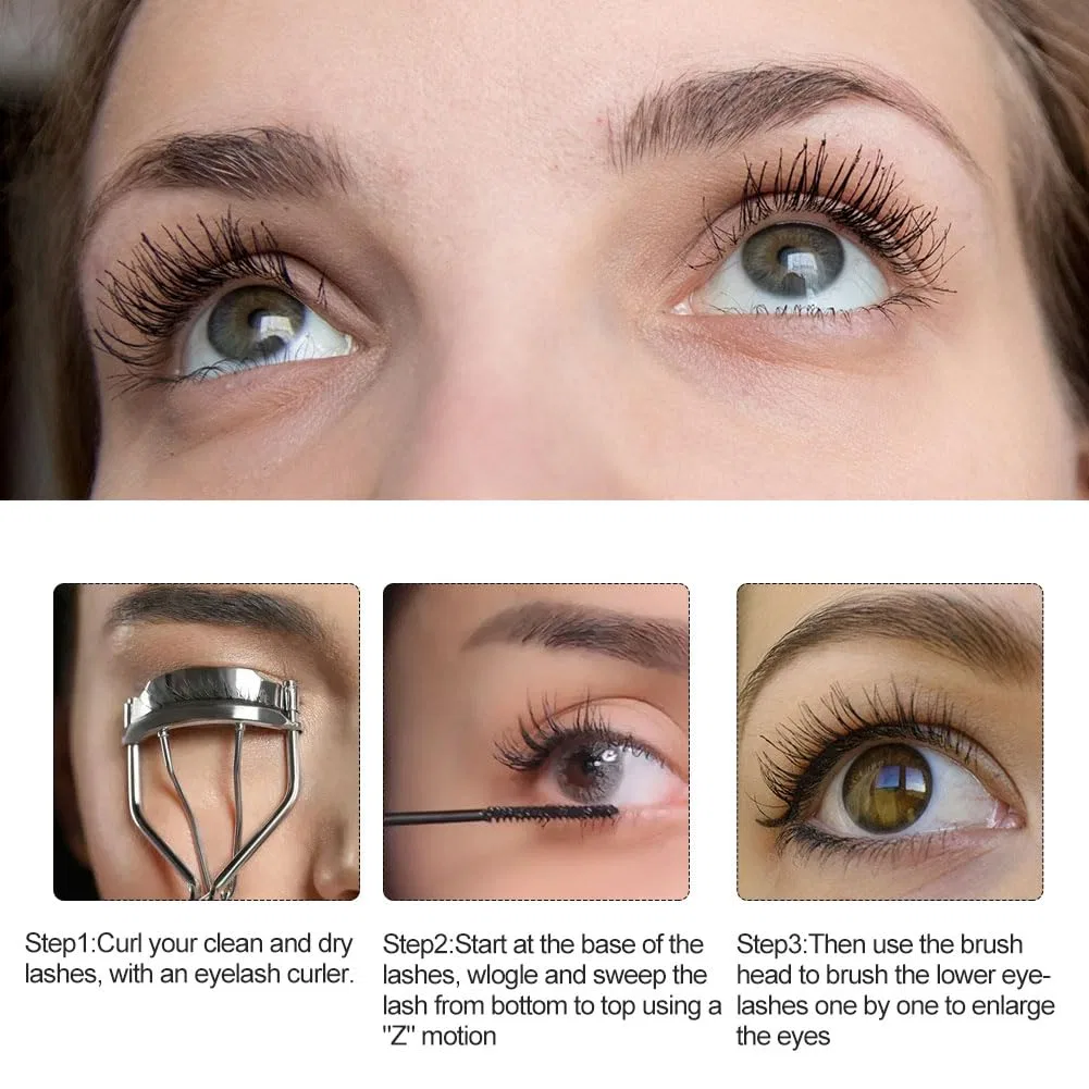 Набор из 2 водостойких тушей для ресниц 3D Metal Mascara Lutateo, Black 2Pc — фото 4