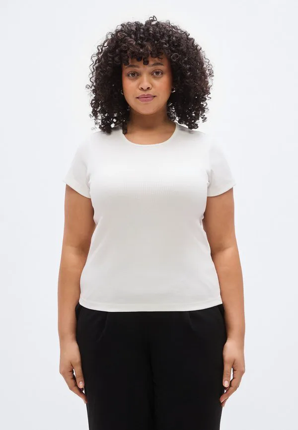 

Базовая футболка vmchloe Vero Moda Curve, Snow White, Белый, Базовая футболка vmchloe Vero Moda Curve, Snow White