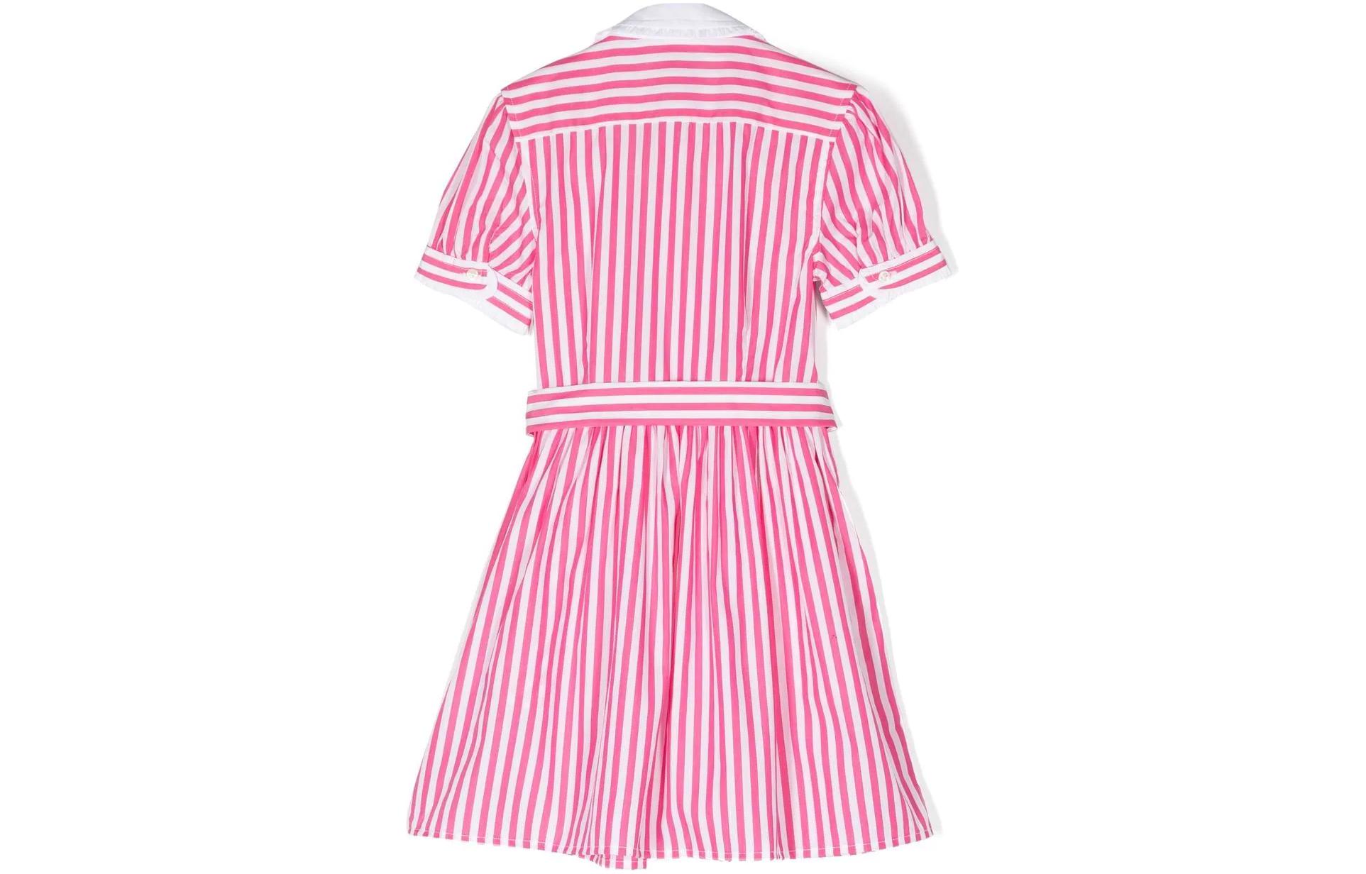 Детская короткая футболка поло Ralph Lauren розовая SS23 — фото 3