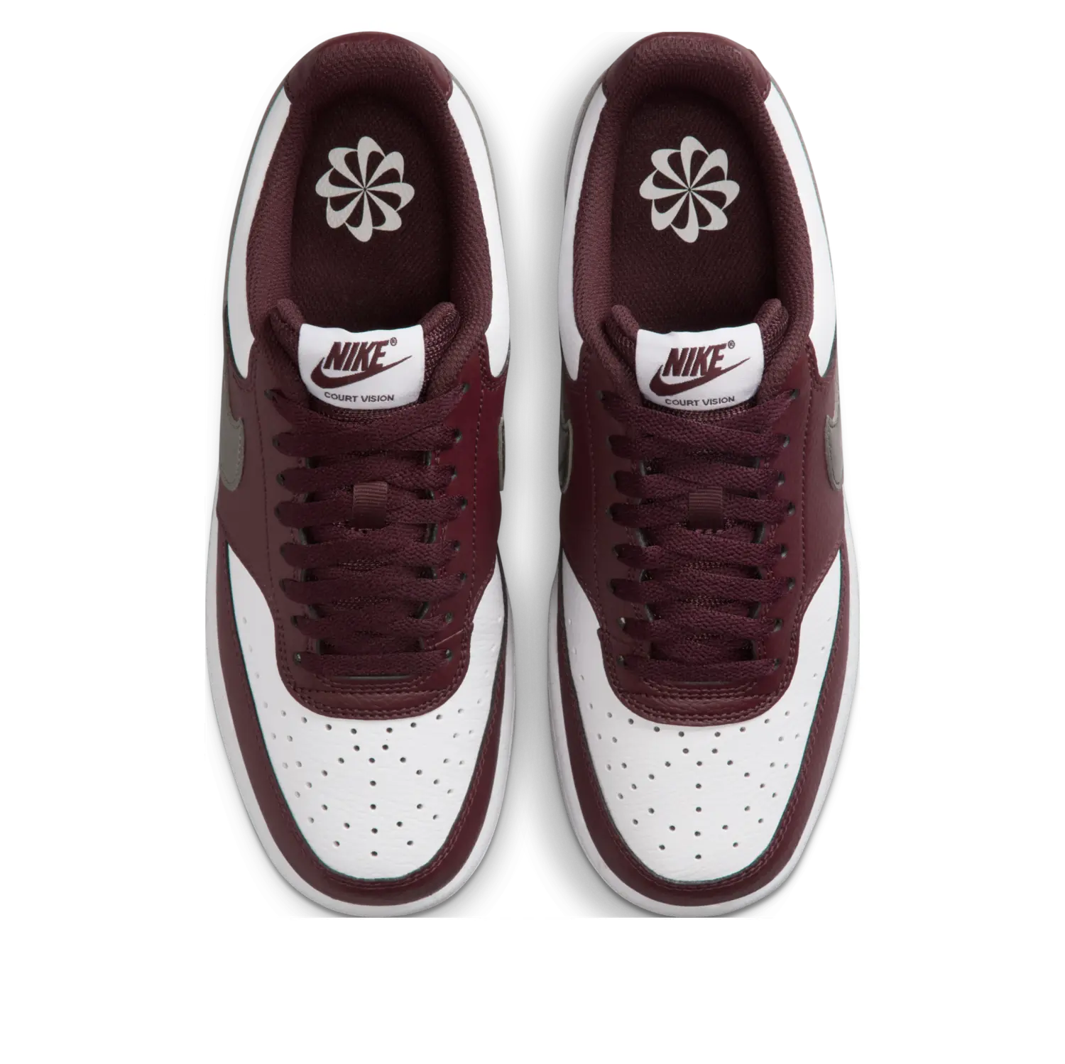 Кроссовки (WMNS) Nike Court Vision Low 'White Metallic Pewter Burgundy' — фото 4