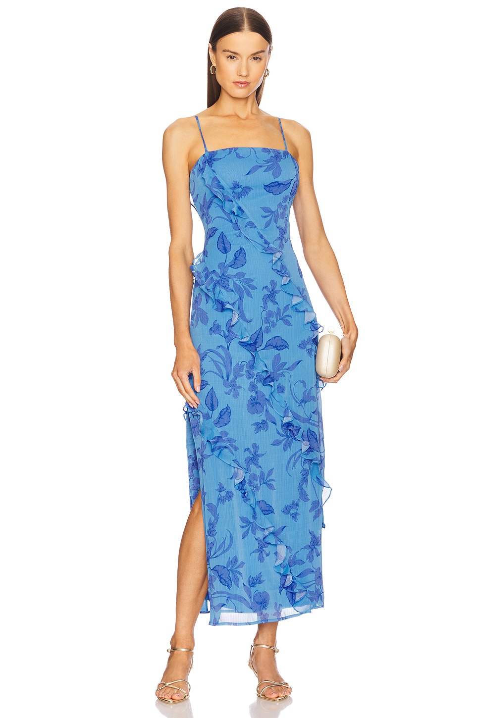 

Макси-платье с оборками Jeanne от Minkpink, blue floral