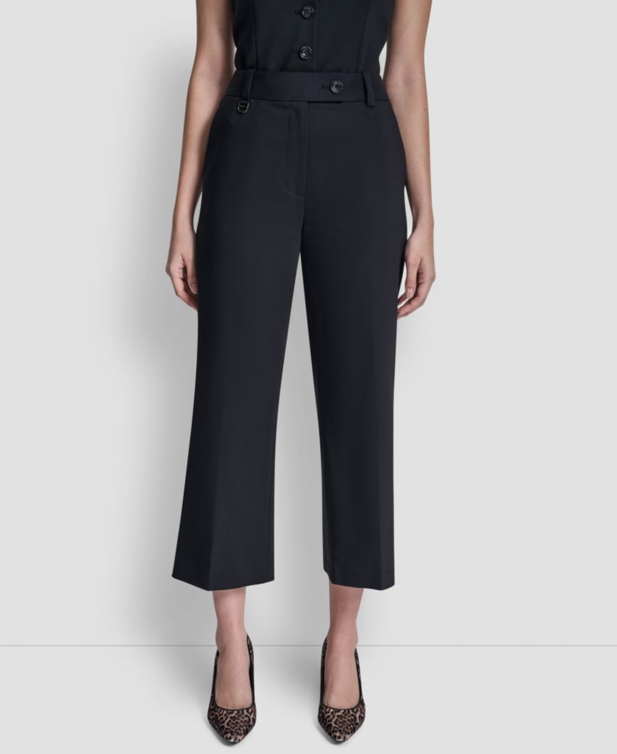 

Женские прямые брюки с декоративными складками DKNY, Black