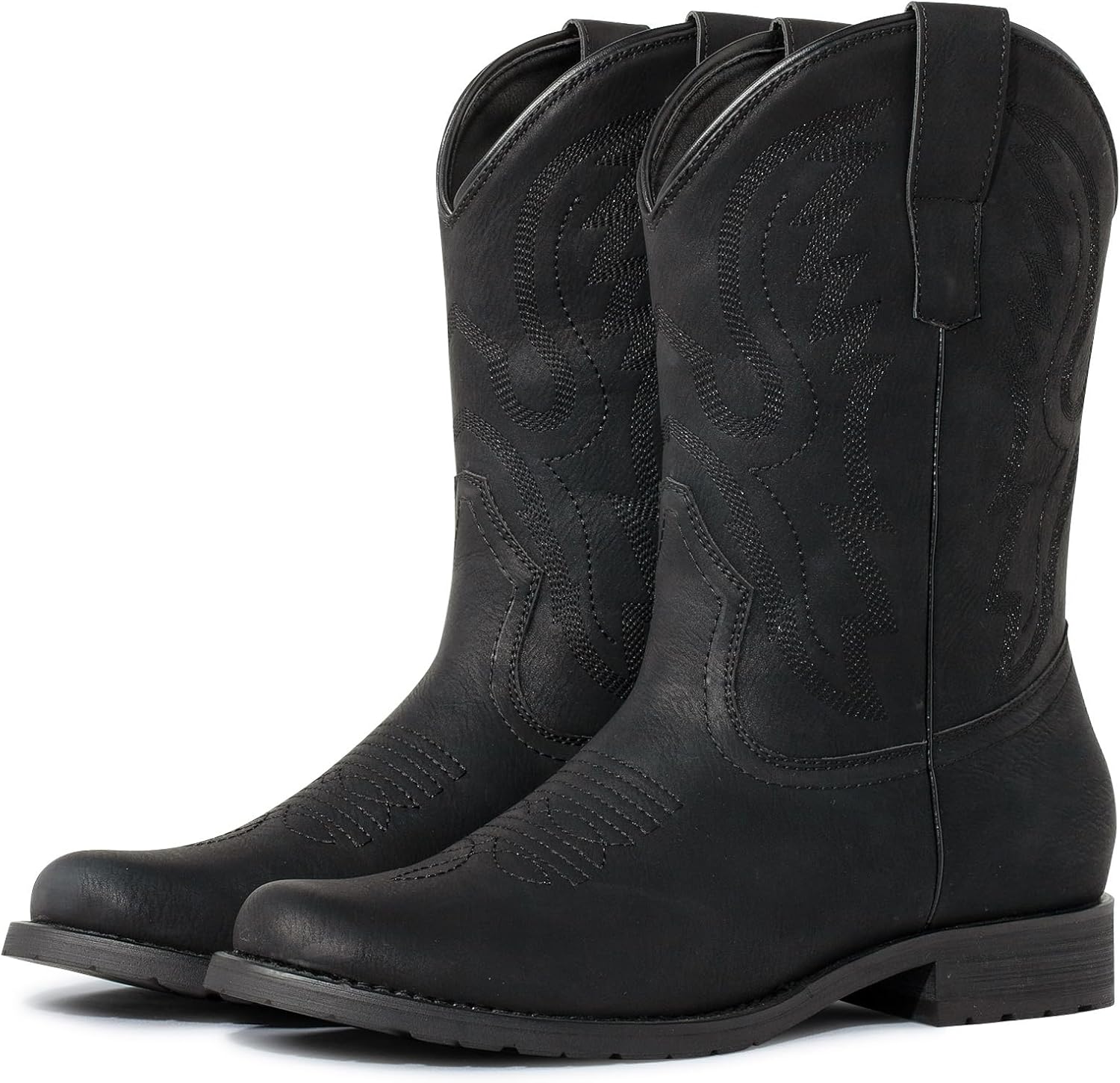 

Мужские ковбойские сапоги J's.o.l.e с круглым носком, классической вышивкой и шнуровкой, ковбойские сапоги на пуговицах J’S.O.L.E, черный