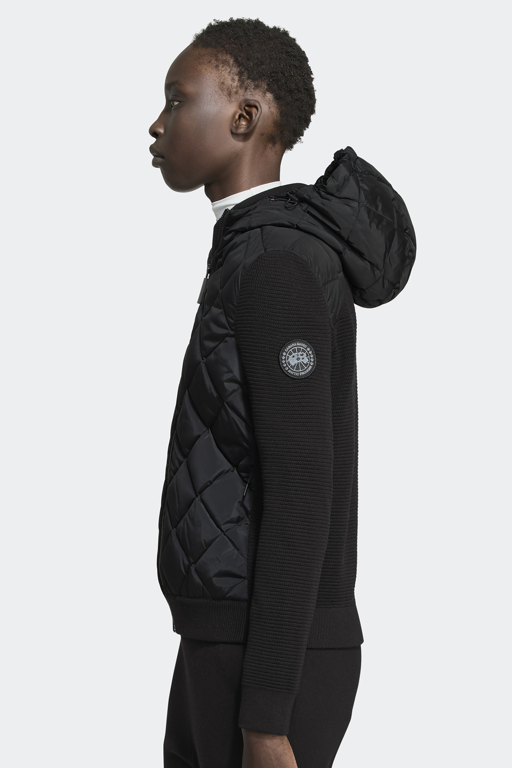 Худи Canada Goose HyBridge Quilted Knit Black Label, черный — фото 3