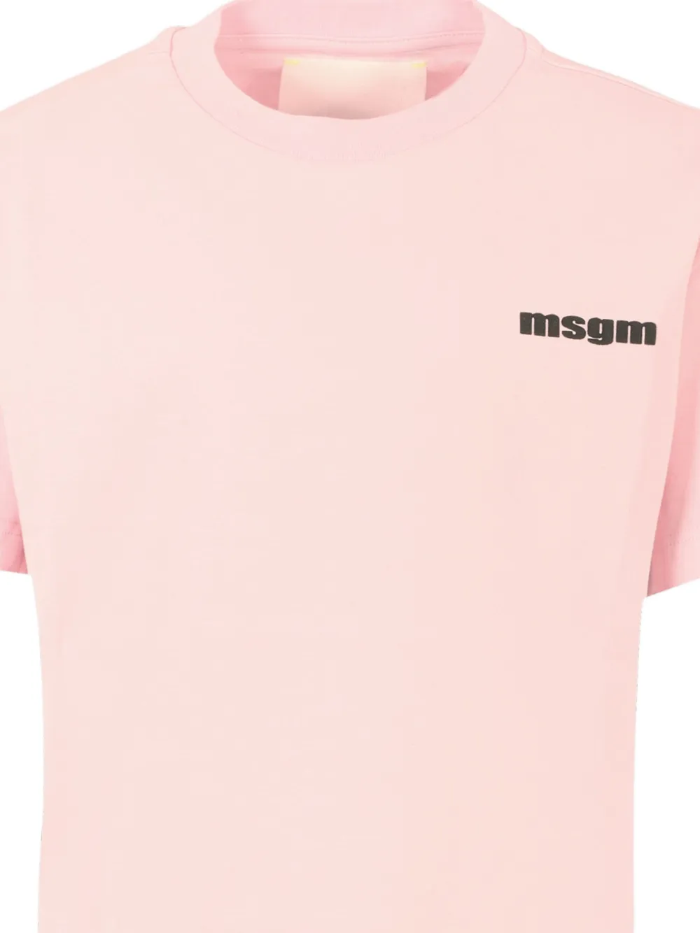 Хлопковая футболка с логотипом MSGM Kids, розовый — фото 3