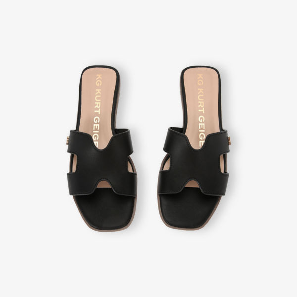 Сандалии на плоской подошве Kg Kurt Geiger Raven из искусственной кожи, черный — фото 2