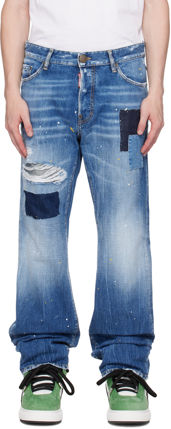 

Синие джинсы Dsquared2 Roadie