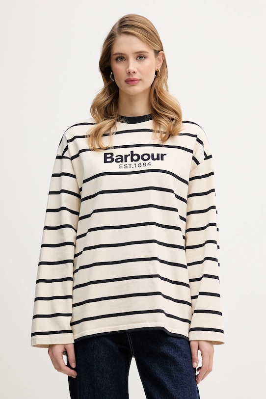 

Хлопковая футболка с длинным рукавом maeve Barbour, бежевый