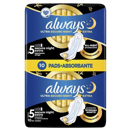 

Гигиенические прокладки, 10 шт. Always, Ultra Secure Night Extra