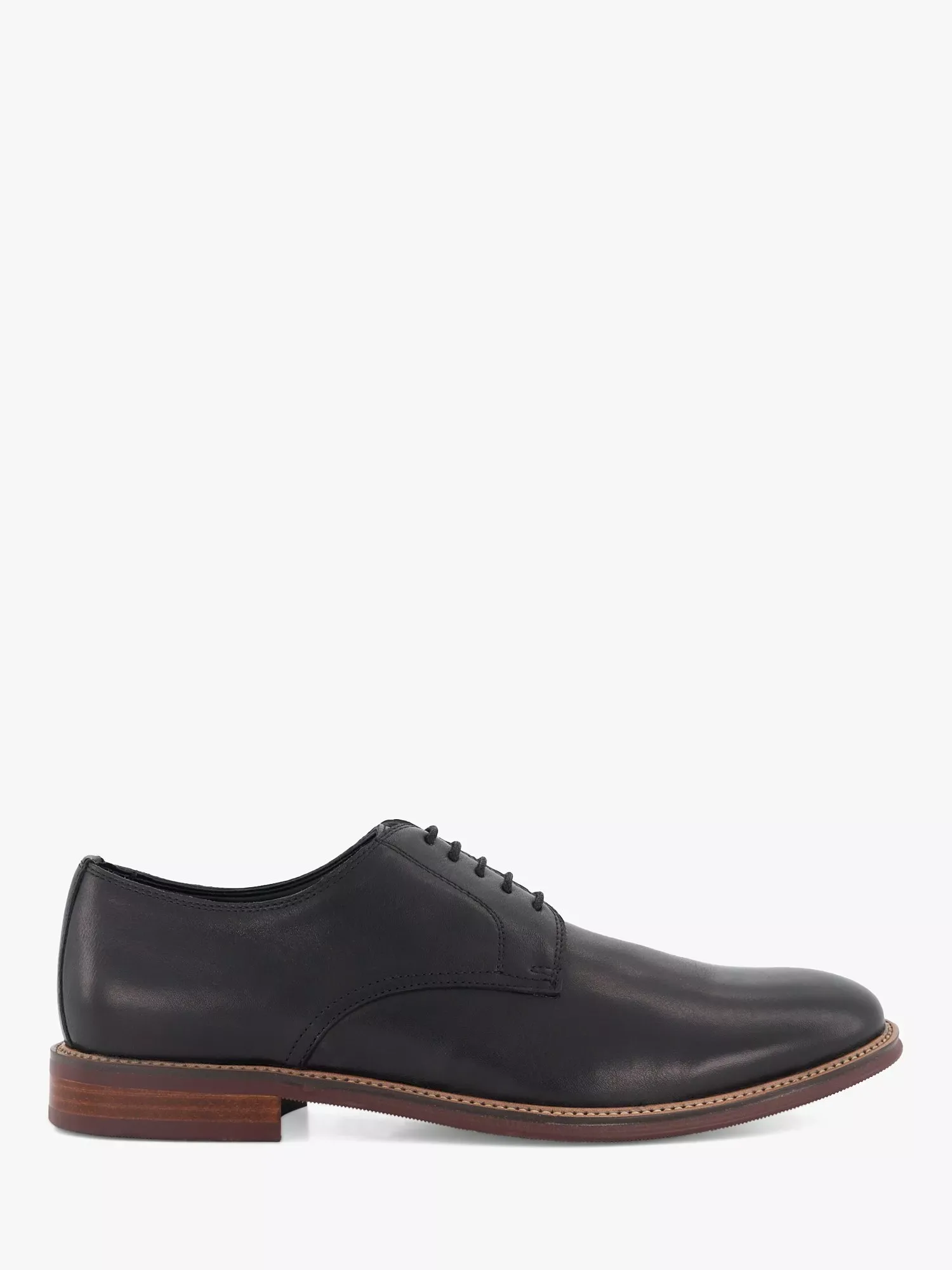 Широкие кожаные туфли Stanley на шнуровке Dune London, Black Leather