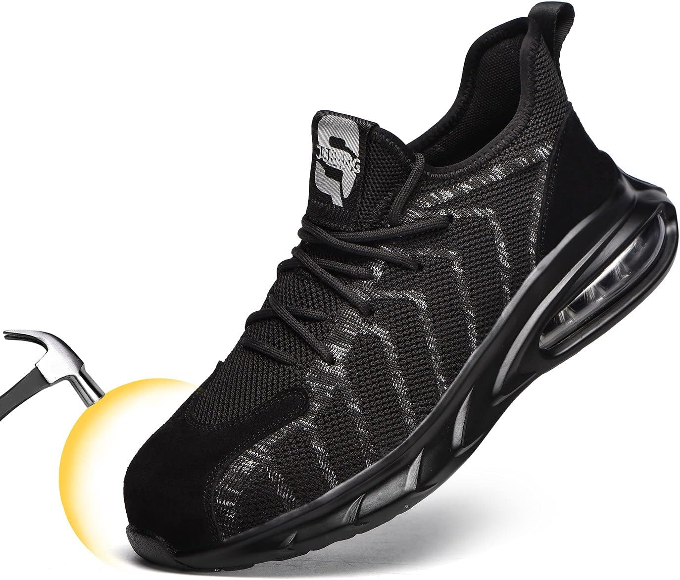 

Легкие вязаные замшевые безопасные кроссовки для мужчин и женщин U-Lite, серый