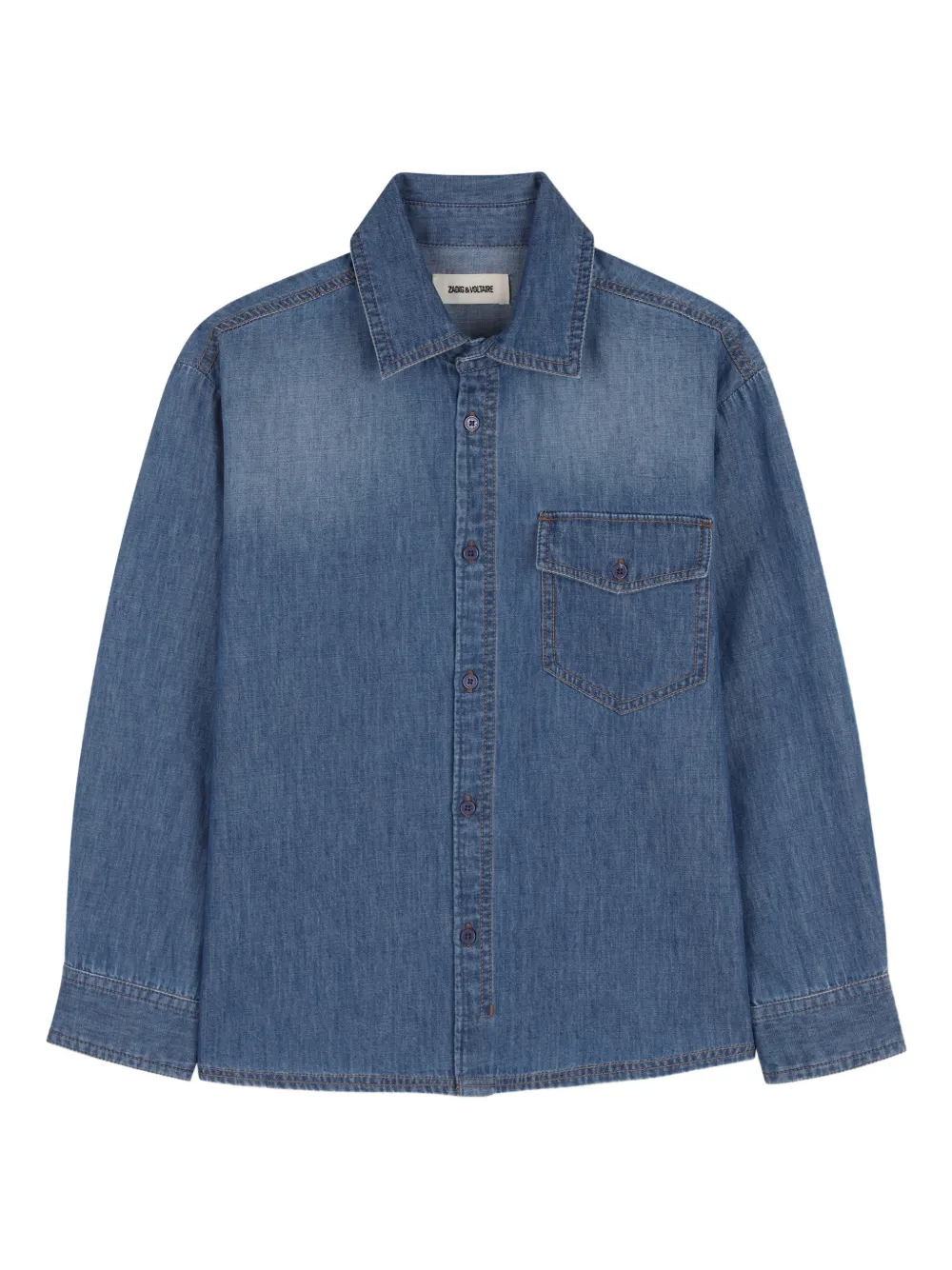 

Рубашка с карманом Zadig & Voltaire Kids, синий