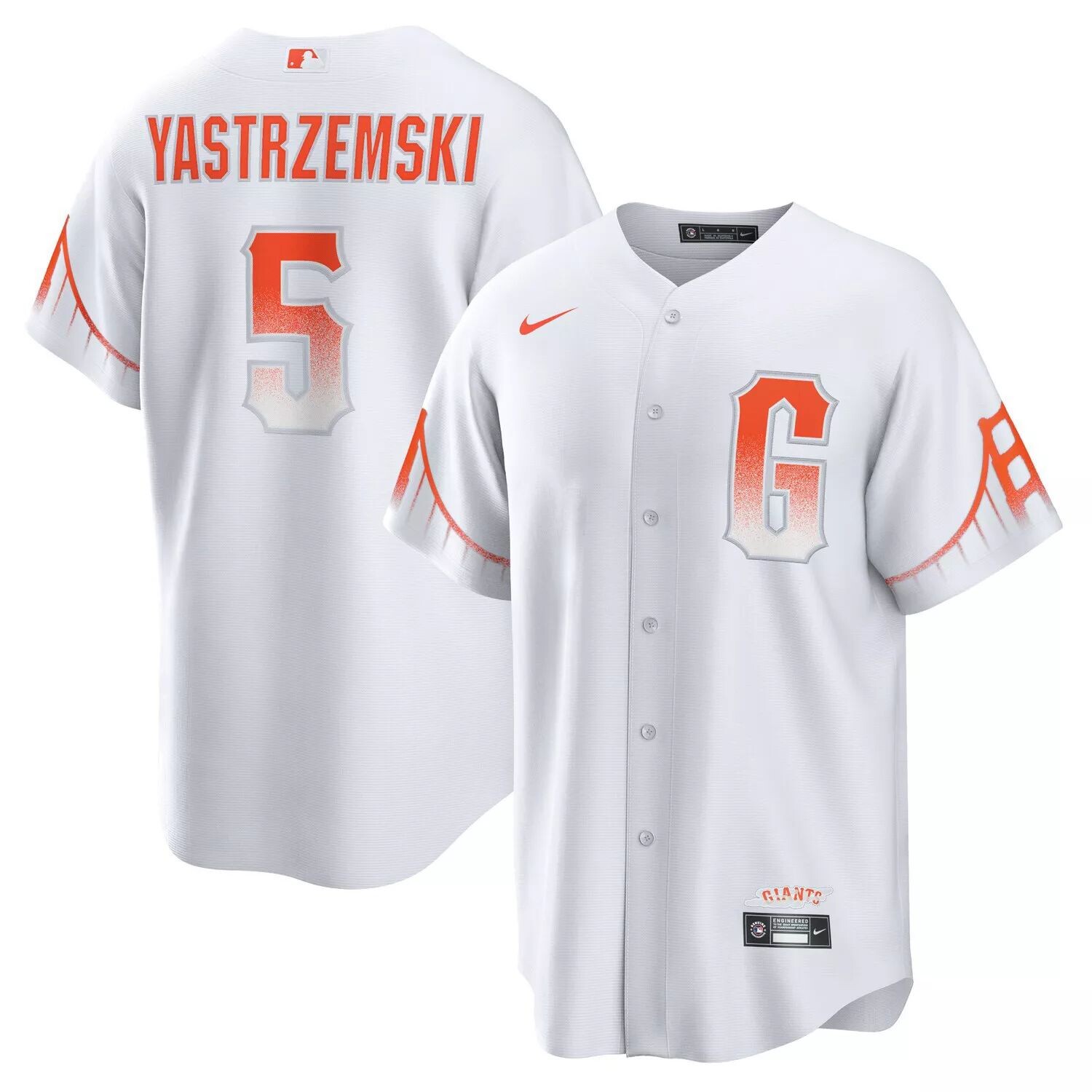 

Мужская белая футболка Майка Ястржемски San Francisco Giants 2021 City Connect Replica Player Nike, Белый, Мужская белая футболка Майка Ястржемски San Francisco Giants 2021 City Connect Replica Player Nike