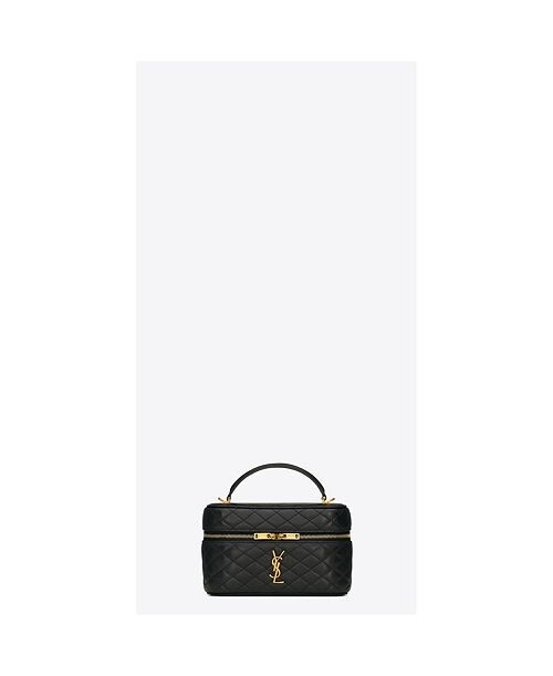 Миниатюрная косметичка Gaby из кожи ягненка Saint Laurent, цвет Black — фото 3