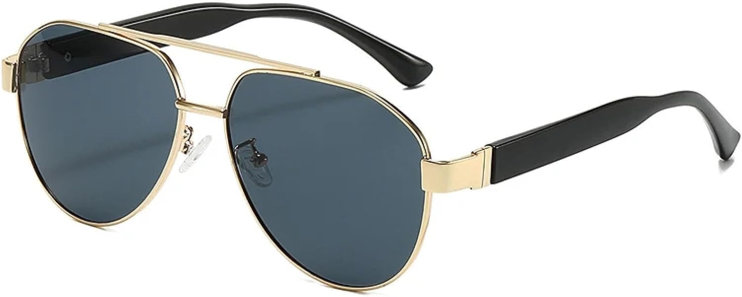 

Мужские солнцезащитные очки с двойным металлическим оправом, градиентные линзы, защита от УФ-излучения UV400, женские солнцезащитные очки в стиле панк DSVIGF, Golden Black Gray